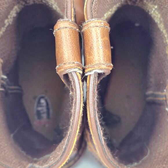 JUSTIN KIDS BROWN LEATHER WESTERN CATTLEMAN JR. BOOTS – SIZE 12 – FLAME STITCH - Picture 7 of 12